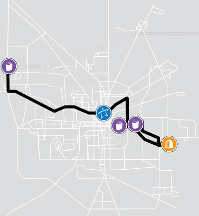 Sunday Route 1 Route Mini Map